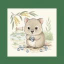 Baby quokka with blueberries.