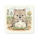 Baby wombat with cauliflower.
