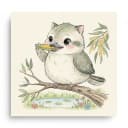 Baby kookaburra with a tiny corn cob.