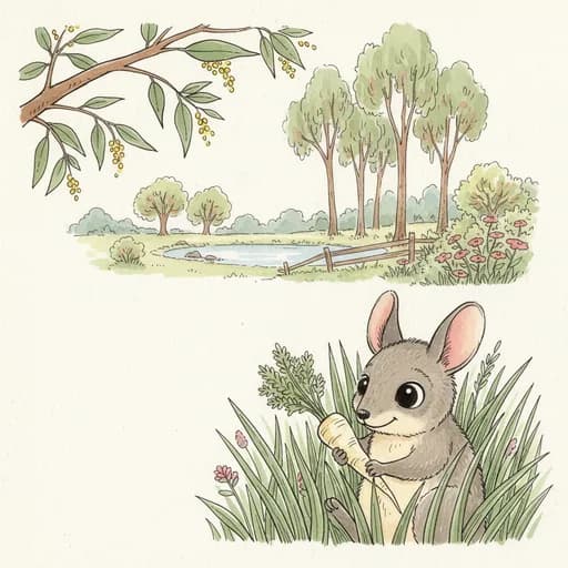 Baby bilby with a parsnip.
