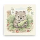 Baby wombat with zucchini.