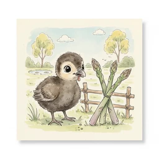 Baby brush turkey with asparagus.