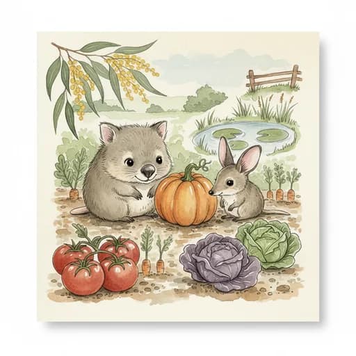 Baby bandicoot next to a pumpkin.